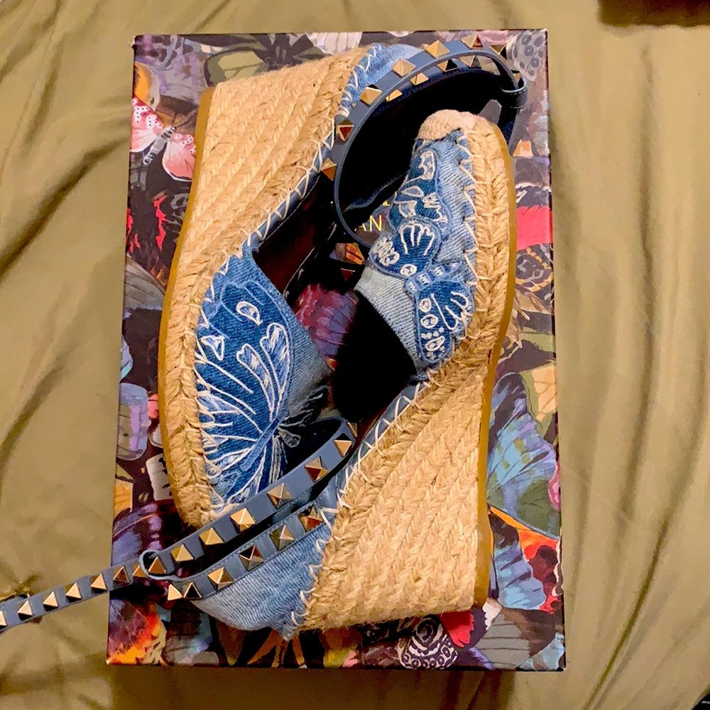 Denim Valentino Wedges size 5